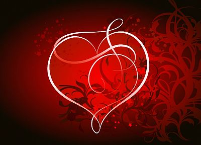 red, design, hearts - desktop wallpaper