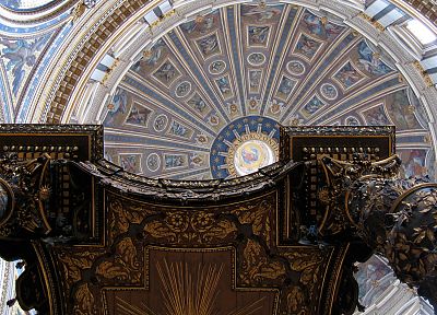 architecture, buildings, renaissance, Rome, churches, Italy, dome, st peter's basilica, ceiling - related desktop wallpaper