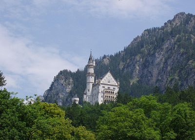 mountains, castles, Germany, Bavaria, Neuschwanstein Castle - desktop wallpaper