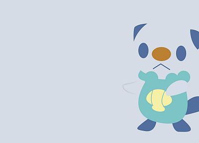 Pokemon, blue, minimalistic, vectors, Oshawott - random desktop wallpaper