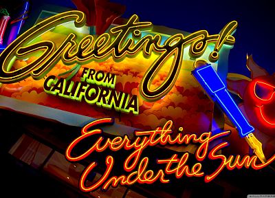 signs, California, glowing, neon - random desktop wallpaper
