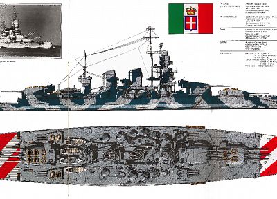 navy, boats, Italian, infographics, schematic, vehicles, battleships - random desktop wallpaper