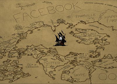 Internet, The Pirate Bay, maps - random desktop wallpaper