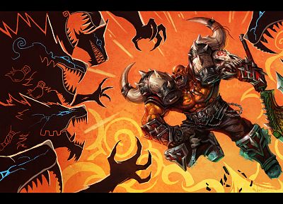 World of Warcraft, orcs, Garrosh Hellscream - duplicate desktop wallpaper