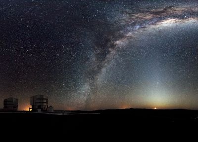 night, stars, panorama, Milky Way, skyscapes - desktop wallpaper