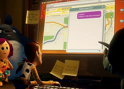 Pixar, Toy Story, Woody, My Neighbour Totoro, Toy Story 3 - desktop wallpaper