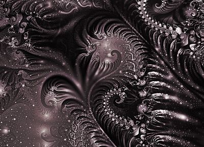 abstract, fractals, monochrome - desktop wallpaper
