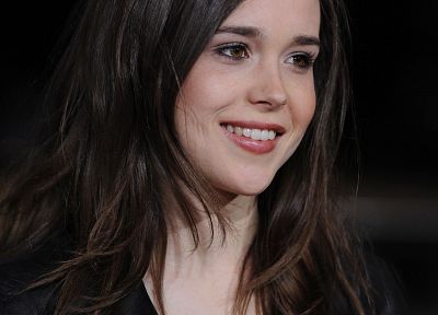 brunettes, Ellen Page, actress, smiling - duplicate desktop wallpaper