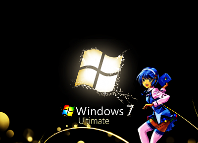 Windows 7, Madobe Nanami, OS-tan - desktop wallpaper