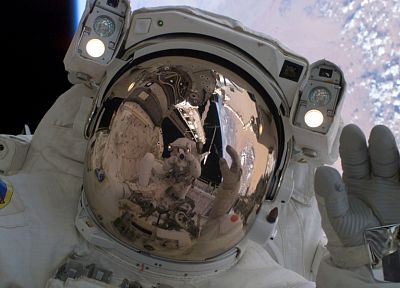 astronauts, space walk - desktop wallpaper