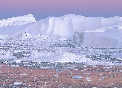 icebergs, bay, Greenland - random desktop wallpaper