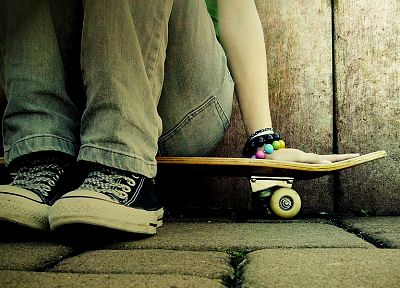 jeans, shoes, skateboards - desktop wallpaper