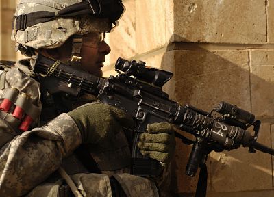 soldiers, army, M4A1 - desktop wallpaper