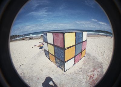 Rubiks Cube, beaches - desktop wallpaper