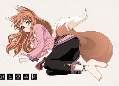 Spice and Wolf, animal ears, anime, Holo The Wise Wolf - random desktop wallpaper
