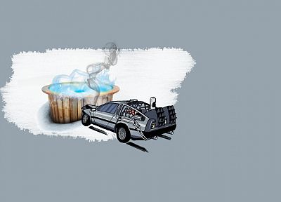 minimalistic, Back to the Future, DeLorean DMC-12 - desktop wallpaper