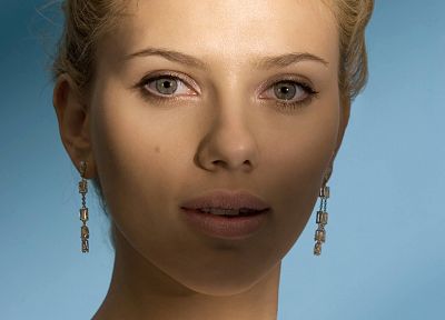 women, Scarlett Johansson, actress, earrings - duplicate desktop wallpaper