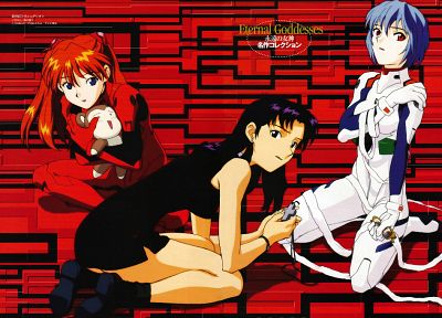 Ayanami Rei, Neon Genesis Evangelion, Katsuragi Misato, Asuka Langley Soryu, anime, anime girls - desktop wallpaper