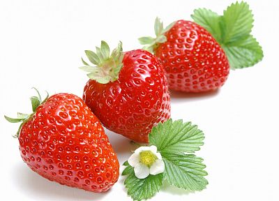 fruits, strawberries, simple background - random desktop wallpaper