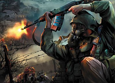warfare, digital art, AK-47 - desktop wallpaper