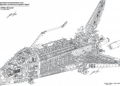 Space Shuttle, schematic, detailed, Buran shuttle - related desktop wallpaper