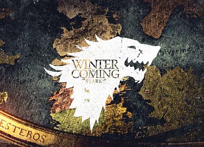 crest, Game of Thrones, Winter is Coming, direwolf, House Stark, wolves - random desktop wallpaper