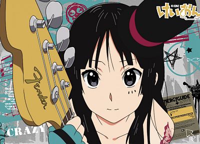 K-ON!, bass guitars, Akiyama Mio, anime, anime girls - random desktop wallpaper