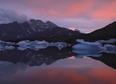 sunset, ice, landscapes, Greenland - desktop wallpaper
