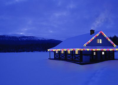 Canada, Christmas, Alberta, cottage - desktop wallpaper