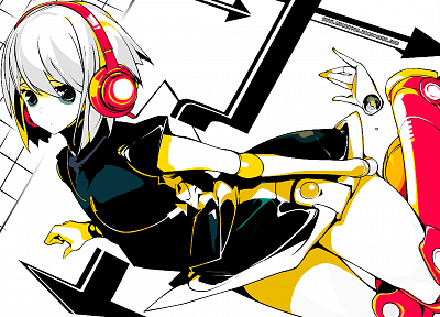 headphones, Beatmania, anime girls - duplicate desktop wallpaper