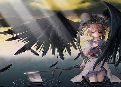 Touhou, wings, Onozuka Komachi - desktop wallpaper