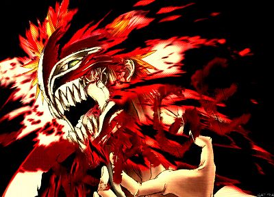 Bleach, Kurosaki Ichigo, rage, Hollow Ichigo - desktop wallpaper