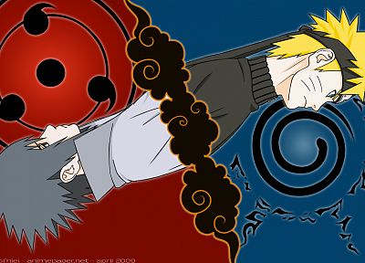 Uchiha Sasuke, Naruto: Shippuden, Sharingan, Uzumaki Naruto - desktop wallpaper