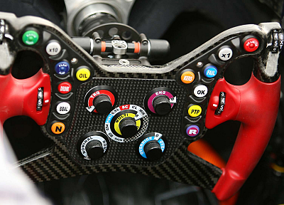 Formula One, vehicles, buttons, car interiors, steering wheel - related desktop wallpaper