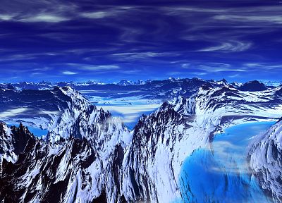mountains, landscapes, snow, snow landscapes - desktop wallpaper