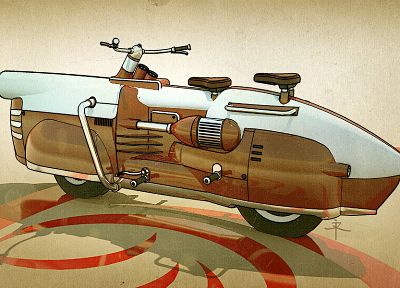 ixlrlxi, motorcycles, dieselpunk, retrofuture - desktop wallpaper
