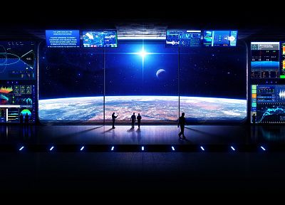 outer space, planets, observatory, science fiction - random desktop wallpaper