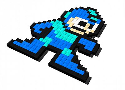 Mega Man, pixel art - desktop wallpaper