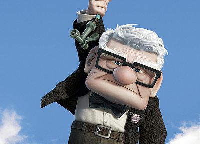Pixar, Disney Company, movies, Up (movie), glasses, skies - desktop wallpaper
