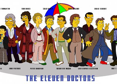 cartoons, The Simpsons, doctors, Doctor Who, crossovers - random desktop wallpaper