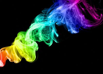 multicolor, smoke, black background - desktop wallpaper