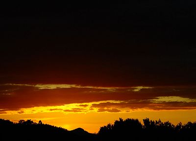sunset, clouds, silhouettes - desktop wallpaper