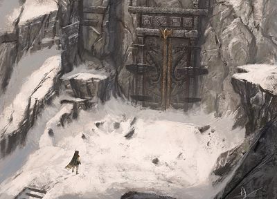 snow, Tomb Raider, Lara Croft, fantasy art, artwork - desktop wallpaper