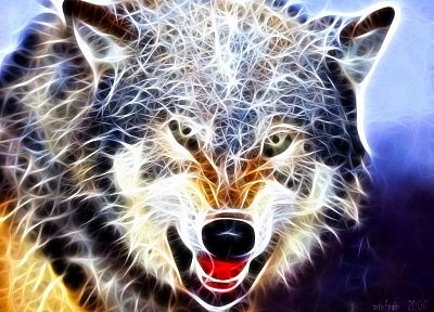 Fractalius, wolves - related desktop wallpaper