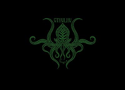 Cthulhu, Call Of Cthulhu, logos, simple background, black background - related desktop wallpaper