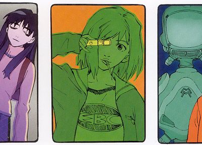 FLCL Fooly Cooly, Canti, anime boys, anime girls, Samejima Mamimi, Ninamori Eri, Nandaba Shikeguni, Masamune Masashi, Manabe Gaku - random desktop wallpaper