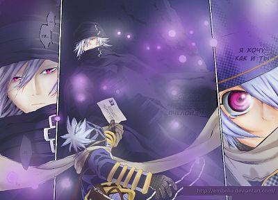 letters, anime, white hair, purple eyes, Tegami Bachi, Lag Seeing, Gauche Suede - random desktop wallpaper