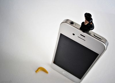 white, iPhone, bananas, cellphones, lomo, monkeys, iPhone 4S, iPhone 4 - random desktop wallpaper