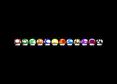 Nintendo, Mario, black background - duplicate desktop wallpaper