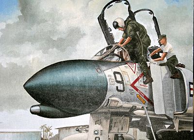 artwork, F-4 Phantom II - random desktop wallpaper